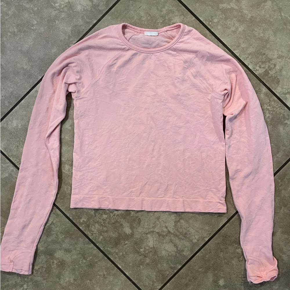 Athleta Girl Size Small Pink Longsleeve Stretch top